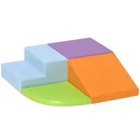 HOMCOM Set 4 Blocuri Moi pentru Copii 1-3 Ani, Spumă și Piele PU, Jucării de Cățărat, Multicolor | Aosom Romania