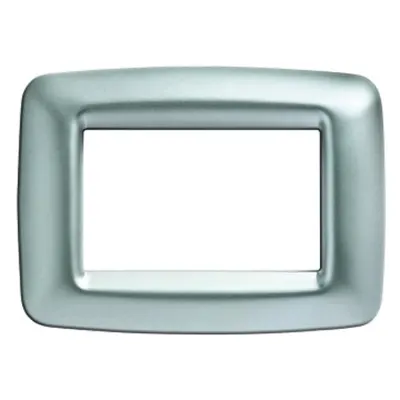Placa Ornament Playbus Young - in Metallisee Technopolymer - Satin Finishing - 4 Modul - Soft Chrome - Playbus