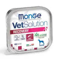 MONGE VETSOLUTION Recovery, XS-XL, Ficat și Porc, dietă veterinară, tăviță hrană umedă fără cereale câini, convalescență, (topping), 150g