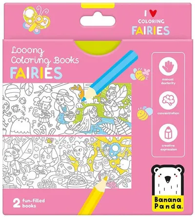 Cărți de colorat Banana Panda Looong Coloring Book - Zâne