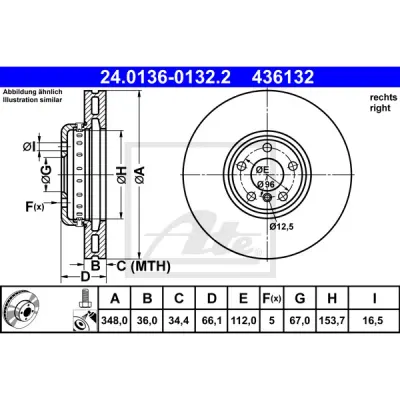 Disc frana ATE 24.0136-0132.2