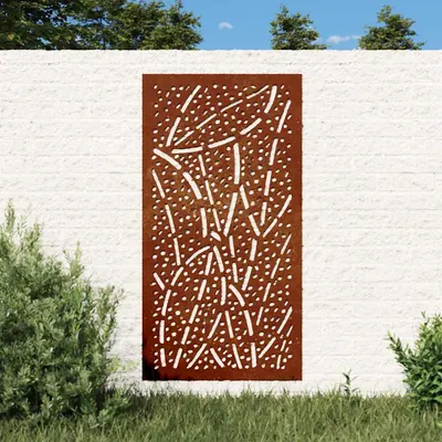 vidaXL Decor perete de grădină 105x55 cm design frunze oțel Corten