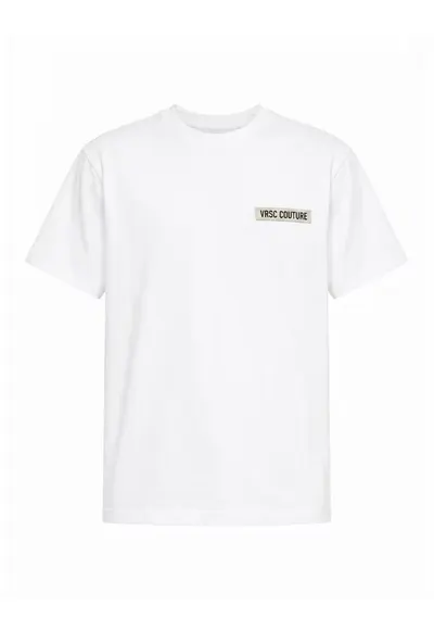 Tricou de bumbac cu decolteu la baza gatului - Alb