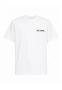 Tricou de bumbac cu decolteu la baza gatului - Alb