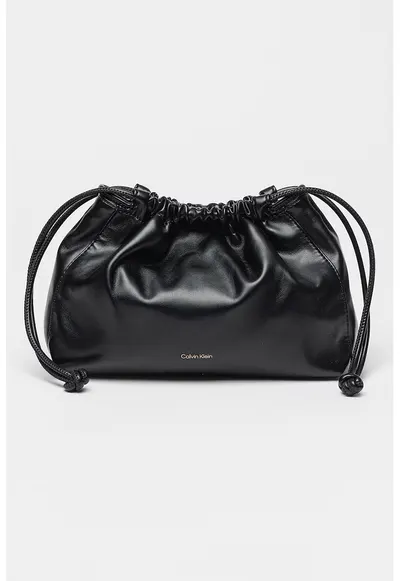 Geanta crossbody cu snur de ajustare - Negru