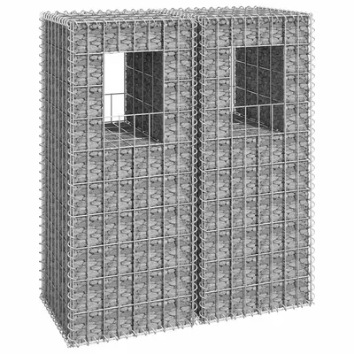 vidaXL Stâlpi tip coș gabion, 2 buc., 40x40x100 cm, fier