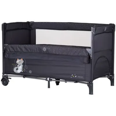 Patut pliabil Chipolino Relax anthracite cu laterala culisanta