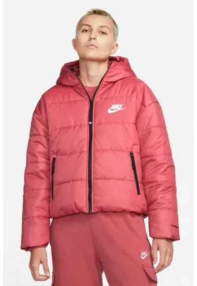 Geaca relaxed fit cu tehnologie Therma-fit si gluga - Alb/Negru/Roz
