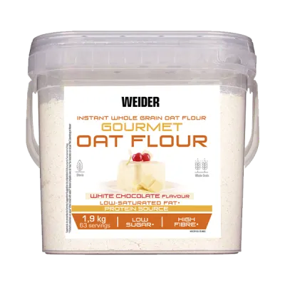 Făină integrală de ovăz, WEIDER, Gourmet, 1,9 kg, aromă ciocolată albă