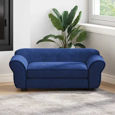 vidaXL Canapea pentru câini, albastru, 72x45x30 cm, pluș