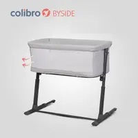 Patut Co-Sleeper 2 in 1 pentru copii Colibro BySide Bassinet, cu saltea inclusa, inaltime reglabila pe 9 nivele si unghi de inclinare de 30 de grade, sistem automat de retractare picioare, dimensiune 93 x 58 cm, Cloud
