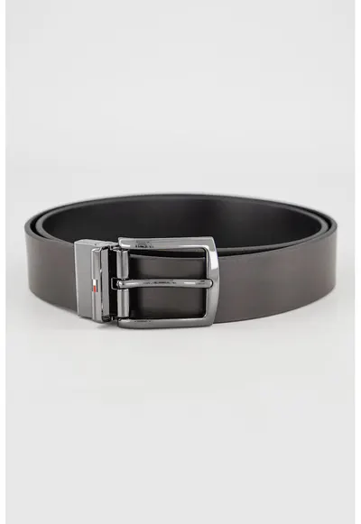 Curea reversibila din piele Denton - Maro inchis/Negru