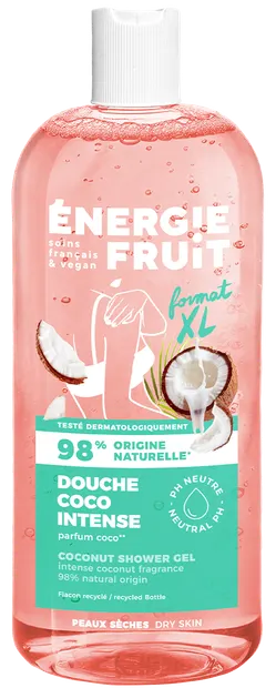 Gel de dus nutritiv pentru piele foarte uscata cu ulei de cocos organic si unt de shea, 500ml, Energie Fruit