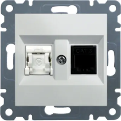 Priză dublă mixtă RJ11/RJ45-alb