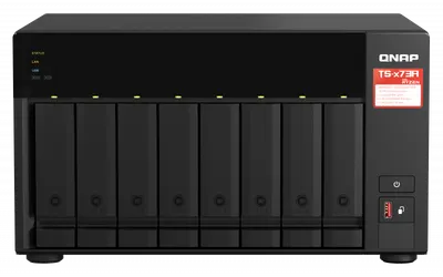 NAS QNAP 873A 8-Bay, CPU AMD Ryzen V1000 series V1500B 4C/8T 2.2GHz, RAM 8GB (1x 8GB) DDR4 (2 x SODIMM slots, max. 64GB, suport