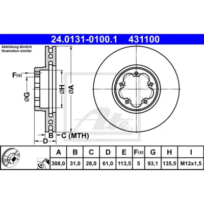 Disc frana ATE 24.0131-0100.1