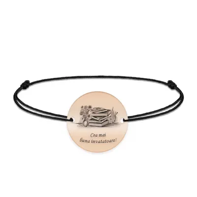 Doxa - Bratara personalizata snur invatatoare din argint 925 placat cu aur roz
