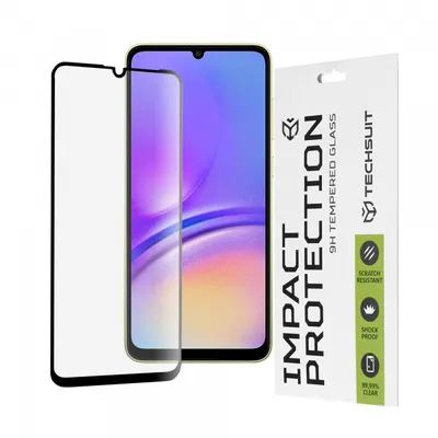 Folie de protectie Ecran Techsuit pentru Samsung Galaxy A05s A057 / A05 A055, Sticla Securizata, Full Glue, 111D, Neagra