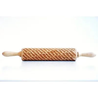 Făcăleț din lemn cu model pentru aluat Valek Made with Love