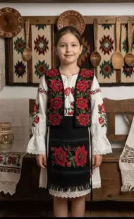Set traditional pentru fetite vesta si fote traditional Alexandra