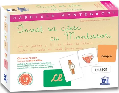 Învaț să citesc cu Montessori: 84 de Jetoane și 51 de tichete de lectură pentru a învăța să citești foarte ușor - Paperback - Charlotte Poussin