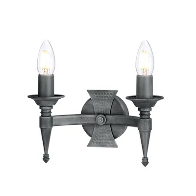 Aplica Saxon 2 Light Wall Light – Black/Silver