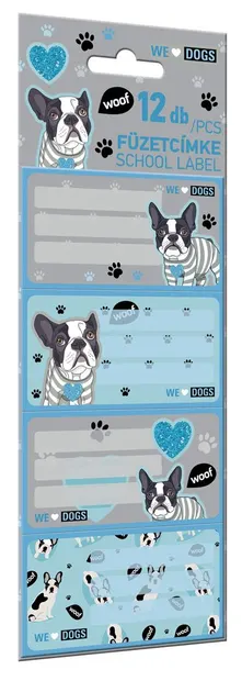 Etichete Lizzy Card We Love Dogs Woof - 12 buc