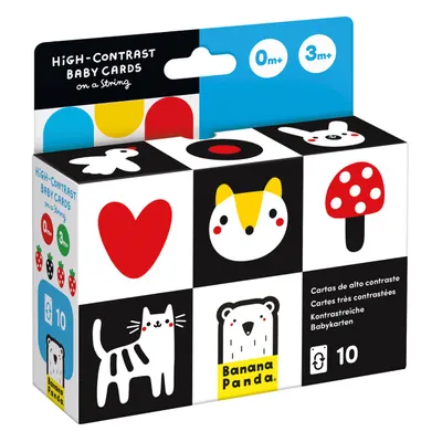 Carduri cu contrast ridicat pentru bebelusi, Banana Panda, 10 piese