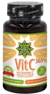 VitC 365, 200 mg, 30 tablete, Cvetita Herbal