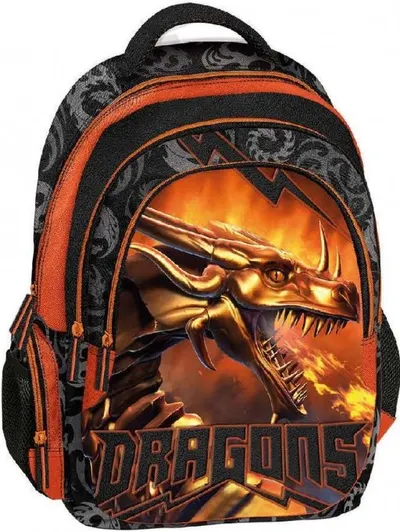 Ghiozdan școlar Graffiti Dragons - Cu 3 compartimente