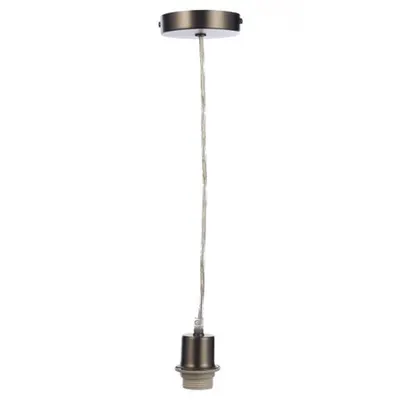 Lampa suspendata 1 Light Antique Chrome E27 Suspension With Clear Cable