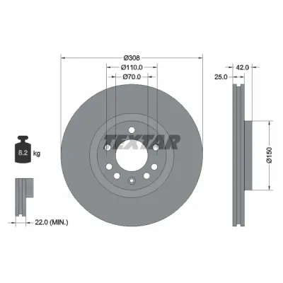 Disc frana TEXTAR 92110903