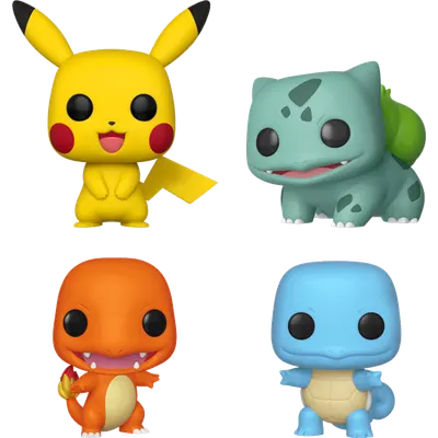 Set 4 figurine - Pop! Games - Pokemon: Pikachu, Bulbasaur, Charmander & Squirtle
