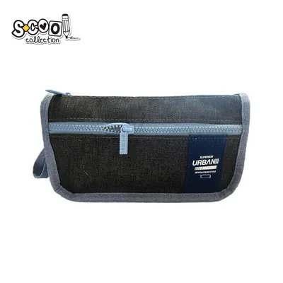 Penar tip etui, urban, 2 fermoare, light blue, 22.5x7x12 cm, S-COOL