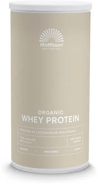 Organic Whey Protein, fără gust, 450 g, Mattisson Healthstyle