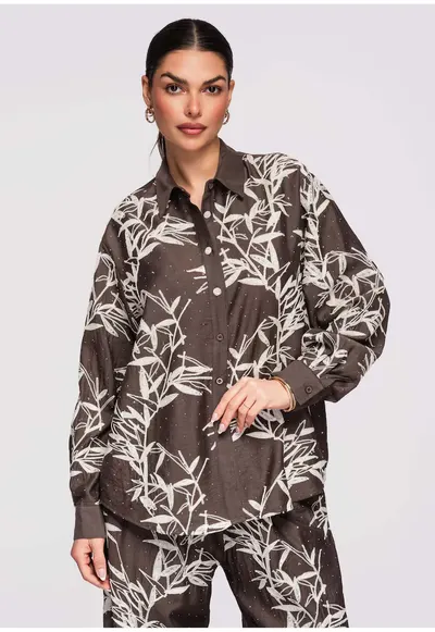 Camasa cu croiala lejera OW-SH-E0016 - Maro