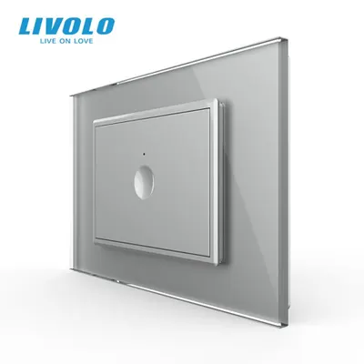 Intrerupator simplu tactil, standard italian, cu rama sticla, 3M Gri