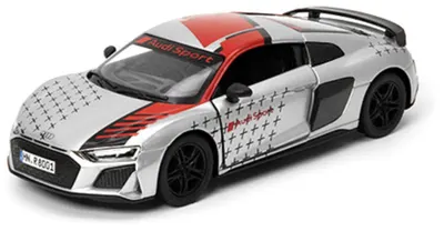 Mașinuță metalică Kinsmart Livery Edition - 2020 Audi R8 Coupe, 1:36, gri deschis