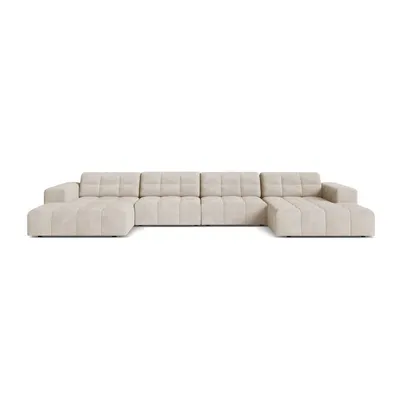 Colțar crem cu tapițerie din chenille (în formă de "U") Chicago – Cosmopolitan Design