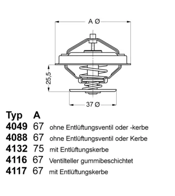 Termostat lichid racire (87 C) potrivit MERCEDES G (W460), T1 (601), T1 (B601) 2.4D 3.0D 04.77-12.91