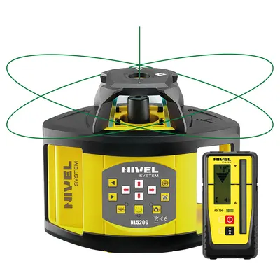 Nivelă laser rotativă cu fascicul verde (2 planuri, panta manuala), cu afisare digitala - NL520G Digital - Nivel System