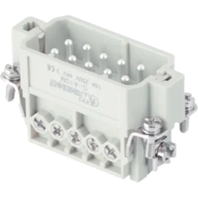 Conector Tata - 49x16 - 10p + E 16a 250v / 4kv / 3 - Șurub Connection - cu Plate - Gri