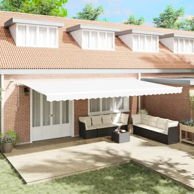 vidaXL Copertină retractabilă Alb 600 × 300 cm Poliester