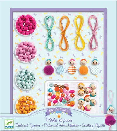 Set creativ Djeco - Faceti bijuterii cu margele si figurine
