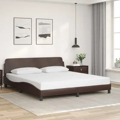 vidaXL Cadru de pat, Dover, maro, 180x200 cm, piele ecologică