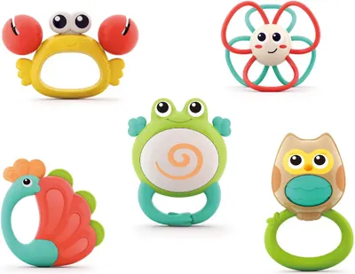Hola Toys Set de jucării pentru bebeluși - Orchestra Animalelor, 5 piese