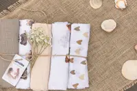 Set 5 scutece multifunctionale Sensillo Teddy Pink 70x80 cm din muselina 100 bumbac,suprafata texturata,moale si absorbanta