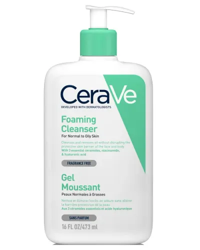 Gel de curatare spumant pentru ten normal-gras, CeraVe | 473 ml