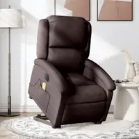 Gossi fotoliu electric masaj rabatabil cu ridicare maro inchis textil