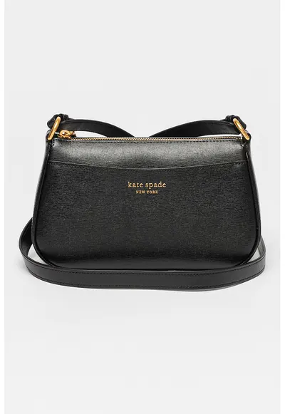 Geanta crossbody de piele Bleecker Saffiano - Negru